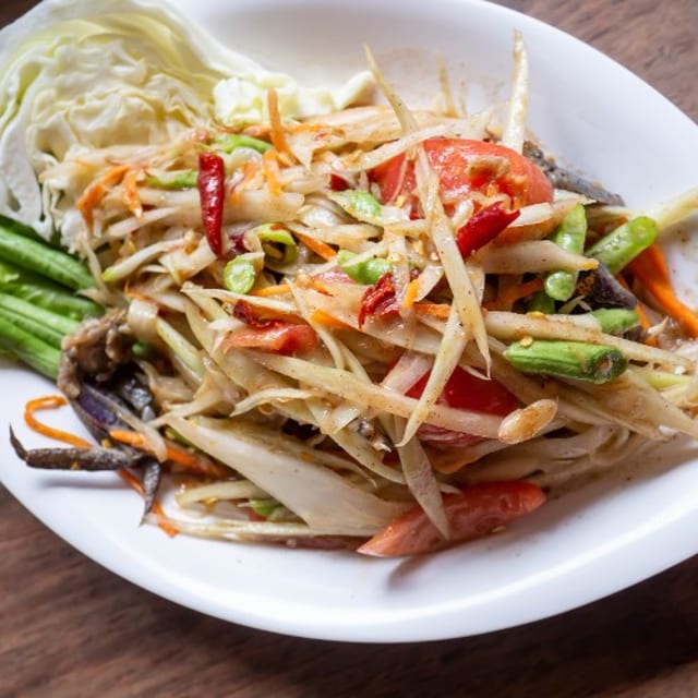 24. E-Saan Fish Papaya Salad.